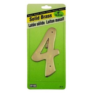 Solid Brass 4” Decorative number exterior